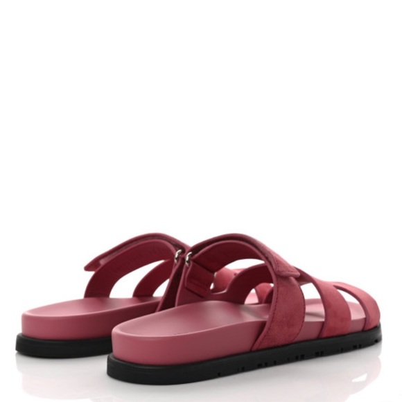 RARE Hermes Suede Chypre Sandals Rose Aphrodite Pink Size 40 - Picture 4 of 11